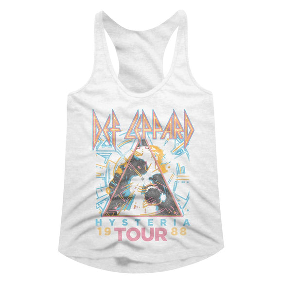 Def Leppard-Hysteria88-White Ladies Slimfit Racerback-S - White