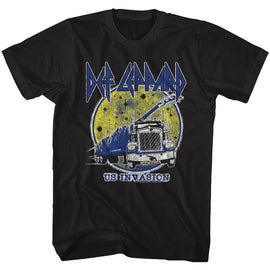 Def Leppard-Us Invasion-Black Adult S/S T-Shirt - Black