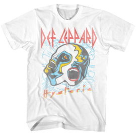 Def Leppard-Faces-White Adult S/S T-Shirt - White
