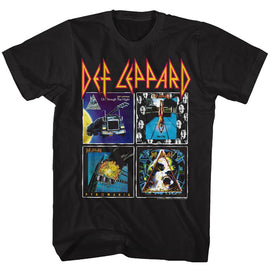 Def Leppard-80Salbums-Black Adult S/S T-Shirt - Black