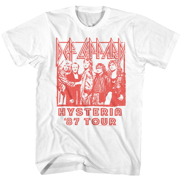 Def Leppard-87 Group Tour-White Adult S/S T-Shirt - White