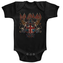 Def Leppard-Defcrest-Black Infant S/S Bodysuit-24M - Black