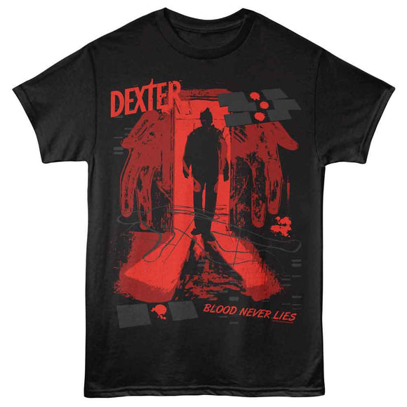 Dexter-Dexter Blood Never Lies-Black Adult S/S T-Shirt - Black