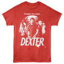 Dexter-Dexter Group And Palm Trees One Color-Red Heather Adult S/S T-Shirt - Red Heather