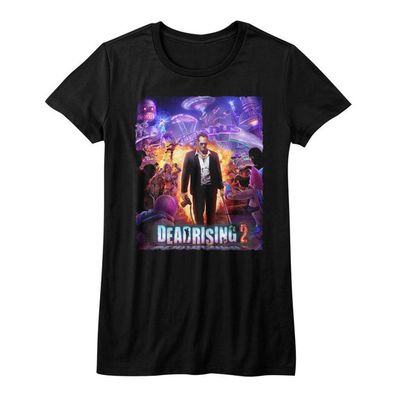 Dead Rising-Purple Action-Black Ladies S/S T-Shirt - Black