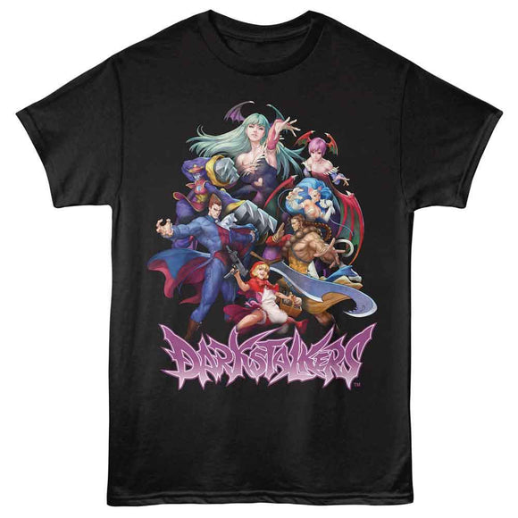 Darkstalkers-Darkstalkers Resurrection Group-Black Adult S/S T-Shirt - Black
