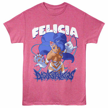 Darkstalkers Felicia Alt Retro Pink Heather Adult T-Shirt