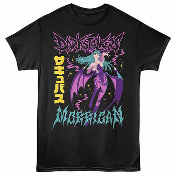 Darkstalkers Morrigan Night Sky Black Adult T-Shirt