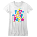Dum Dums-Pop Pop Pop-White Ladies S/S T-Shirt - White
