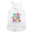 Dum Dums-Pop Pop Pop-White Ladies Slimfit Racerback-S - White