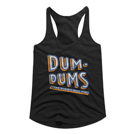 Dum Dums-Stacked Dum-Black Ladies Slimfit Racerback-S - Black