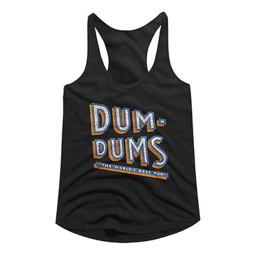 Dum Dums-Stacked Dum-Black Ladies Slimfit Racerback-S - Black