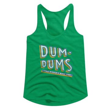 Dum Dums-Stacked Dum-Kelly Ladies Slimfit Racerback-S - Kelly