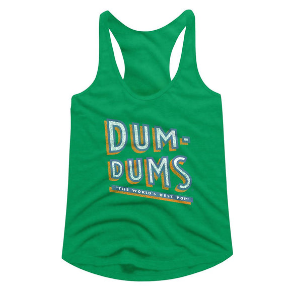 Dum Dums-Stacked Dum-Kelly Ladies Slimfit Racerback-S - Kelly