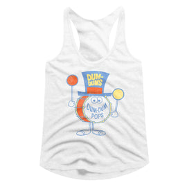 Dum Dums-Dum Dums Dum Dum Pops-White Ladies Slimfit Racerback-S - White