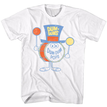 Dum Dums-Dum Dums Dum Dum Pops-White Adult S/S T-Shirt - White