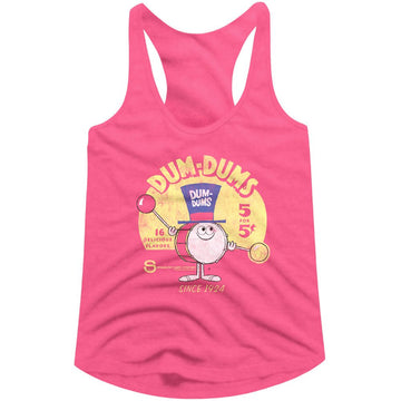 Dum Dums-Drum Man Ad-Vintage Pink Ladies Raw Edge Racerback-S - Vintage Pink