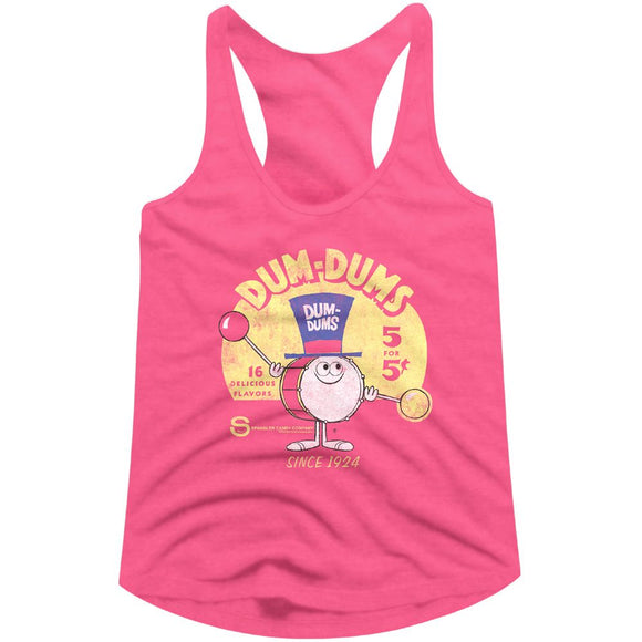 Dum Dums-Drum Man Ad-Vintage Pink Ladies Raw Edge Racerback-S - Vintage Pink