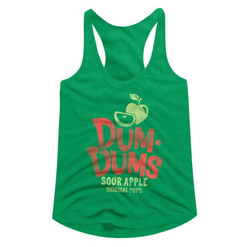 Dum Dums-Sour Apple-Kelly Ladies Slimfit Racerback-S - Kelly
