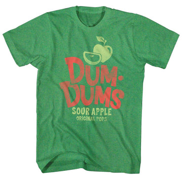 Dum Dums-Sour Apple-Kelly Heather Adult S/S T-Shirt - Kelly Heather