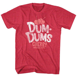 Dum Dums-Cherry-Red Heather Adult S/S T-Shirt - Red Heather