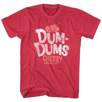 Dum Dums-Cherry-Red Heather Adult S/S T-Shirt - Red Heather