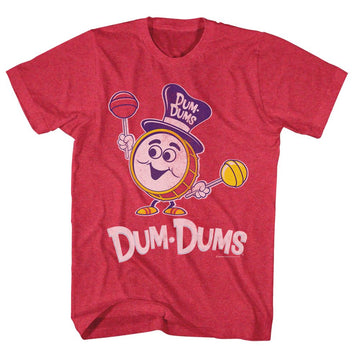 Dum Dums-Drumman-Red Heather Adult S/S T-Shirt - Red Heather