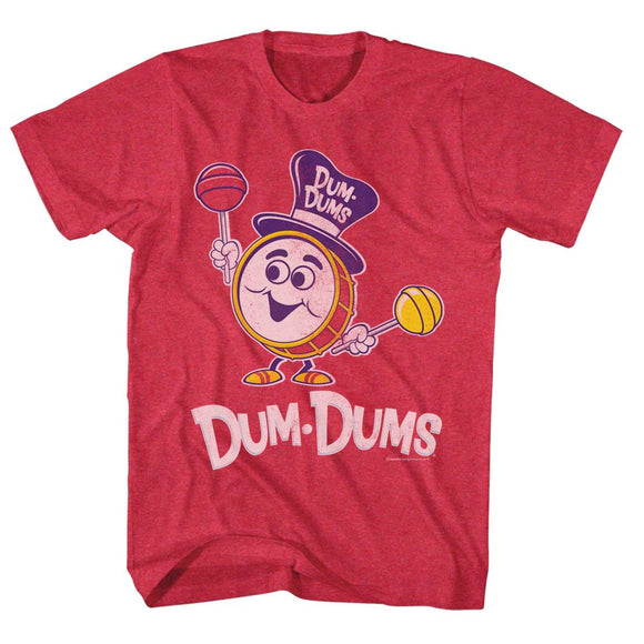 Dum Dums-Drumman-Red Heather Adult S/S T-Shirt - Red Heather