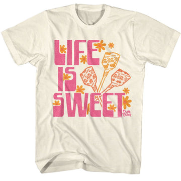 Dum Dums-Dum Dums Life Is Sweet-Natural Adult S/S T-Shirt - Natural