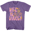Dum Dums-Dum Dums Life Is Sweet-Purple Heather Adult S/S T-Shirt - Purple Heather