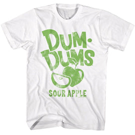 Dum Dums-Dum Dums Green Apple Light-White Adult S/S T-Shirt - White