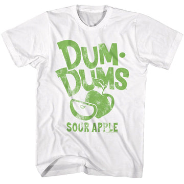 Dum Dums-Dum Dums Green Apple Light-White Adult S/S T-Shirt - White