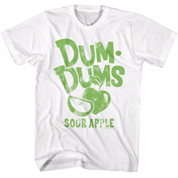 Dum Dums-Dum Dums Green Apple Light-White Adult S/S T-Shirt - White
