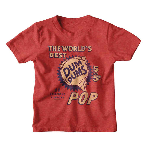 Dum Dums-Dum Dums Five For Five-Red Heather Youth S/S T-Shirt (7-8) - Red Heather