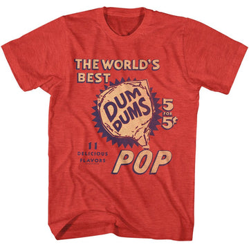 Dum Dums-Dum Dums Five For Five-Red Heather Adult S/S T-Shirt - Red Heather