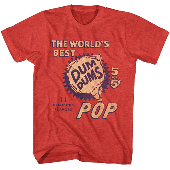 Dum Dums-Dum Dums Five For Five-Red Heather Adult S/S T-Shirt - Red Heather