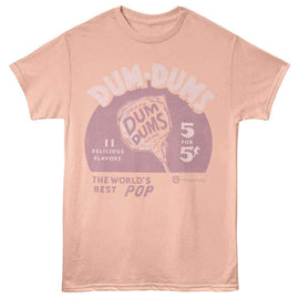 Dum Dums-Dum Dums Grape Pop-Peach Adult S/S T-Shirt - Peach