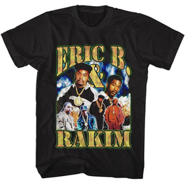 Eric B And Rakim-Eric B And Rakim Group Bootleg-Black Adult S/S T-Shirt - Black