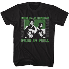Eric B And Rakim-Eric B And Rakim Paid In Full-Black Adult S/S T-Shirt - Black