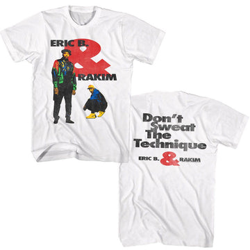 Eric B And Rakim-Eric B And Rakim Dont Sweat-White Adult S/S T-Shirt ***F&B***-S - White