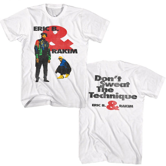 Eric B And Rakim-Eric B And Rakim Dont Sweat-White Adult S/S T-Shirt ***F&B***-S - White