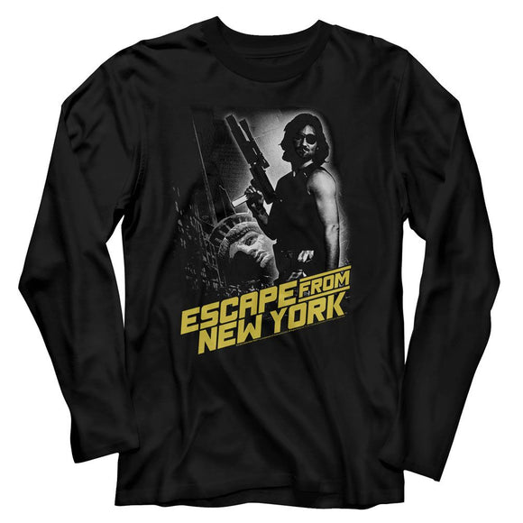 Escape From New York-Escape Ny-Black Adult L/S T-Shirt - Black