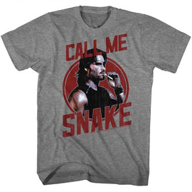 Escape From New York-Call Me Snake-Graphite Heather Adult S/S T-Shirt - Graphite Heather