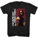 Escape From New York-Kurt Russel Pose-Black Adult S/S T-Shirt - Black