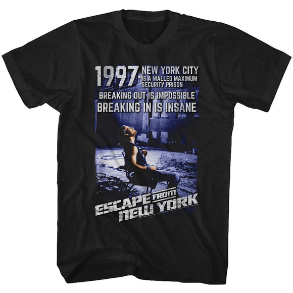 Escape From New York-Insane-Black Adult S/S T-Shirt - Black