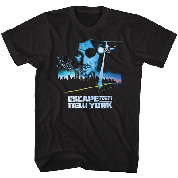 Escape From New York-Vintage Poster-Black Adult S/S T-Shirt - Black