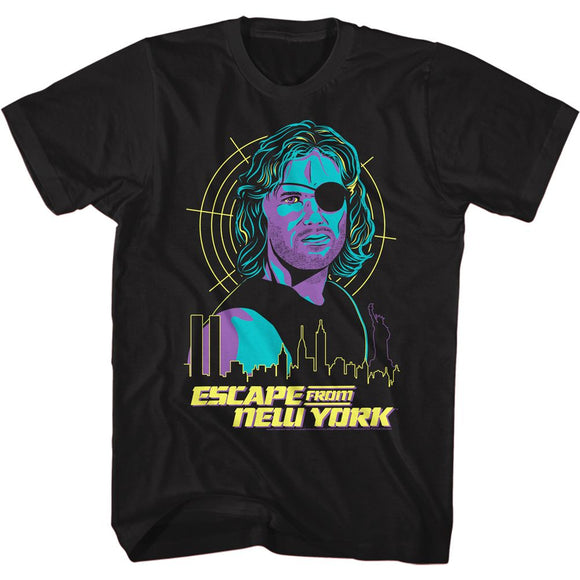 Escape From New York-Snake Over City-Black Adult S/S T-Shirt - Black