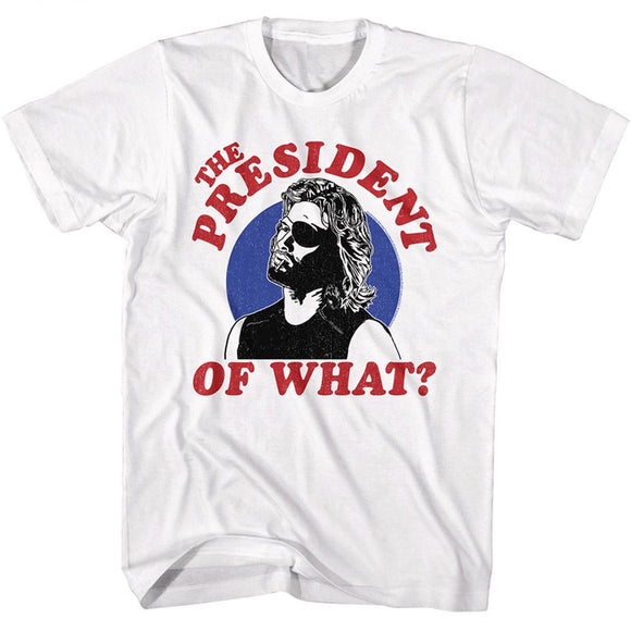 Escape From New York-Escape From New York The President Of What-White Adult S/S T-Shirt - White