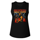 Escape From New York-Escape Flames And Lightning-Black Ladies Muscle Tank-S - Black