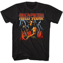 Escape From New York-Escape Flames And Lightning-Black Adult S/S T-Shirt - Black